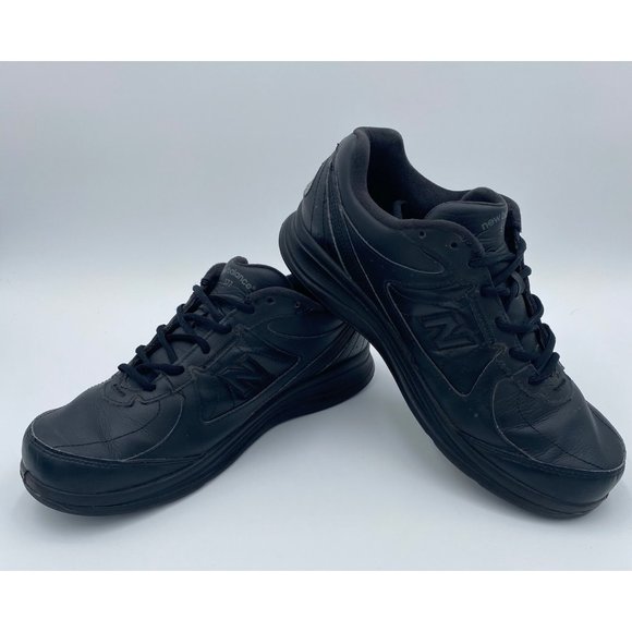 New Balance MW577 Size 12 Black Leather Lace Up Walking Comfort Shoe - Picture 3 of 13